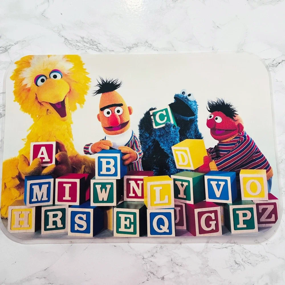 TWO Sesame Street 1992 ASL Sign Language Educational & Character Placemats